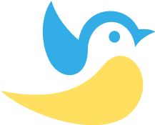 BirdsNestNetworking logo - a blue and yellow bird